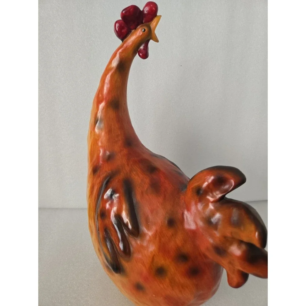 VTG EXQUISITE FUNNY ITALIAN CHICKEN HEN ROOSTER RESIN FIGURE LARGE 16.5